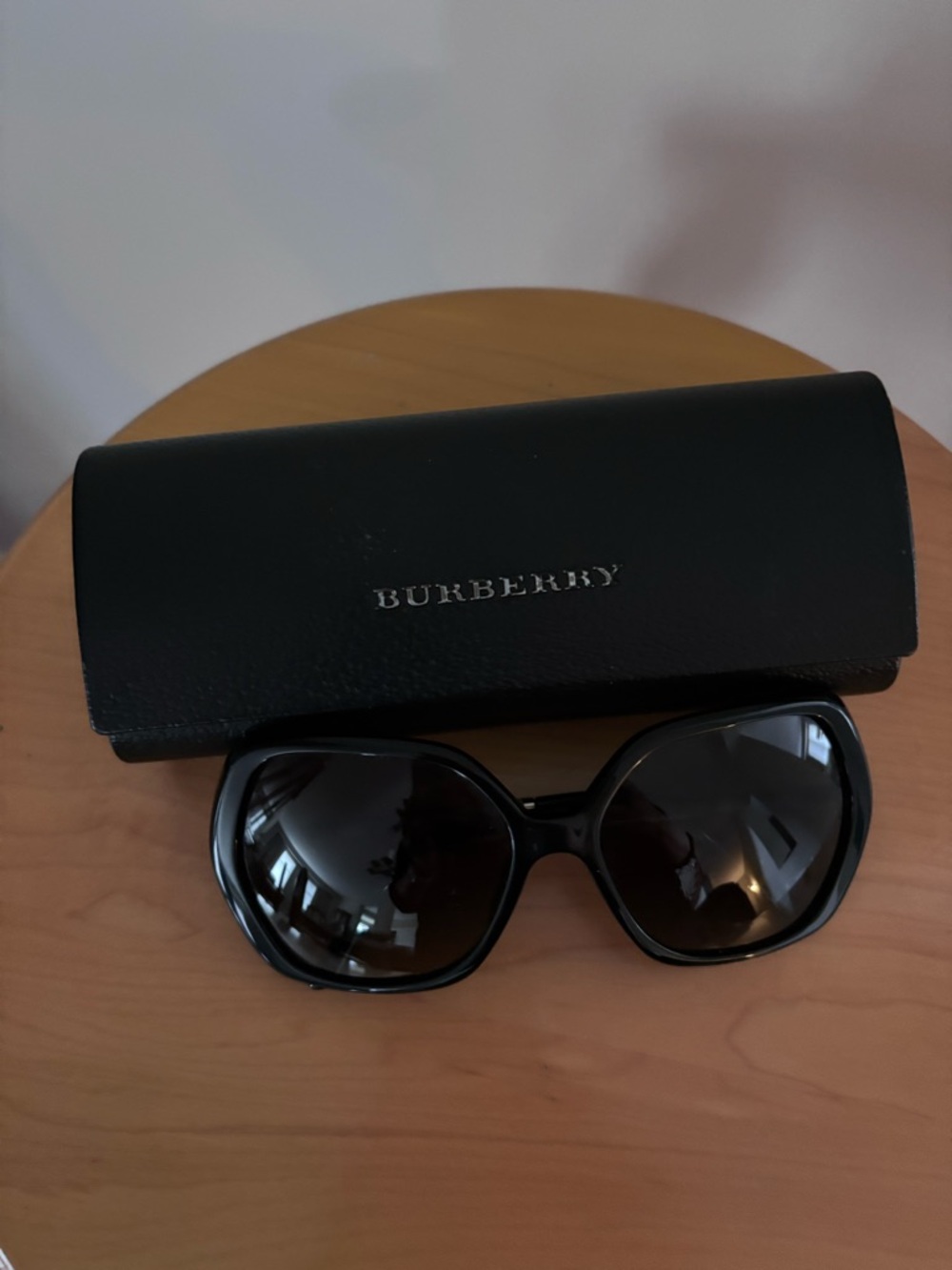 Burberry Women’s Black Gloss Oversized Sunglasses
